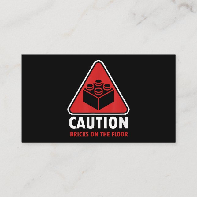 Tarjeta De Visita Gracioso Aviso De Precaución Bloquear Ladrillos En (Anverso)