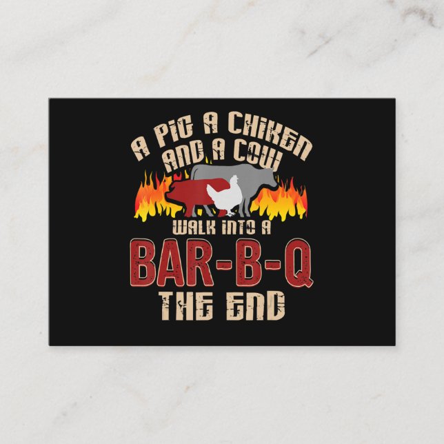 Tarjeta De Visita Gracioso Bar de pollo B Q Chef Cookie Cook (Anverso)