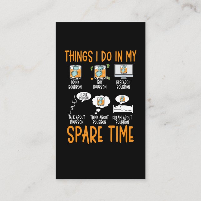 Tarjeta De Visita Gracioso Bourbon Whiskey Lover Alcohólico Bebedor (Anverso)