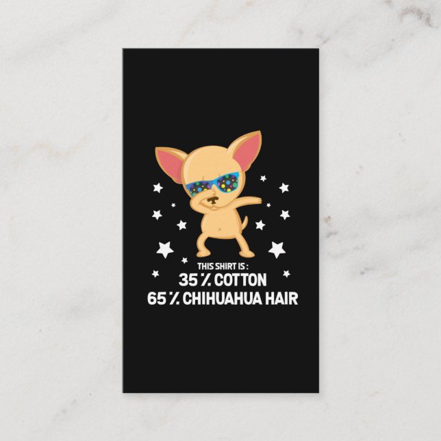 Tarjeta De Visita Gracioso Chihuahua Dabbing Tejido de pelo de perro (Anverso)