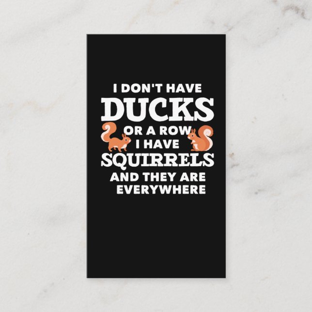 Tarjeta De Visita Gracioso Chiste de ardilla Humor divertidísimo Rod (Anverso)