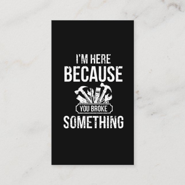 Tarjeta De Visita  Gracioso dibujante de héroe Handyman reparación d (Anverso)