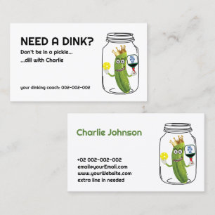 Tarjeta De Visita 😍 🤩 🥒 Gracioso entrenador de Dinking Pickleball