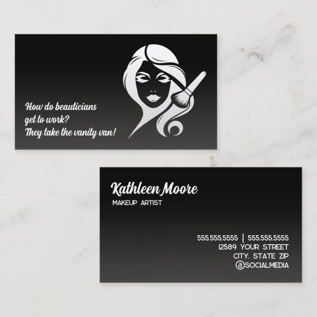 Tarjeta De Visita 💅 gracioso esteticista maquillaje esteticista (Anverso / Reverso)