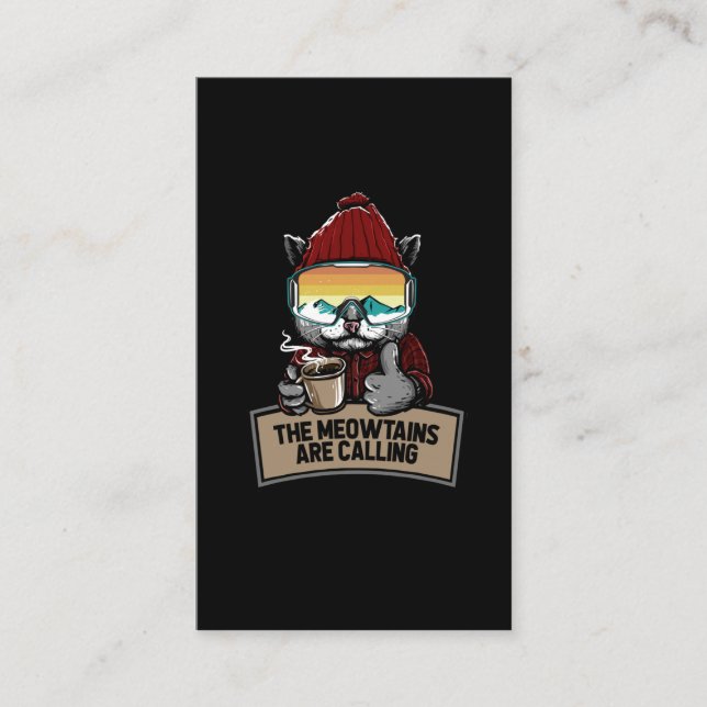 Tarjeta De Visita Gracioso gato de snowboard Ski Cat Nieve Goggles M (Anverso)