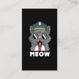 Tarjeta De Visita Gracioso Gato Lover Meau Oficial De Policía Sheri