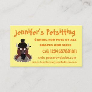 Tarjeta De Visita Gracioso ilustracion de personalizado de bisontes 