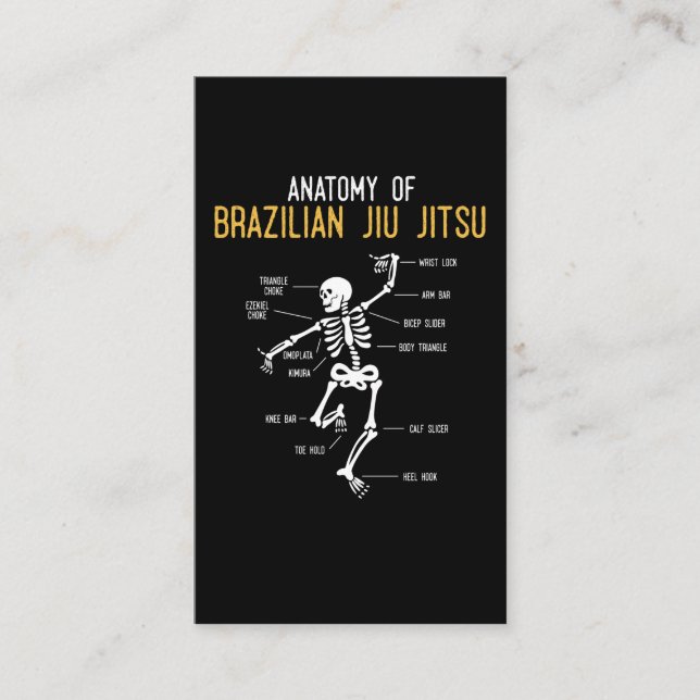 Tarjeta De Visita Gracioso Jiu Jitsu luchador Anatomy Humor de entre (Anverso)
