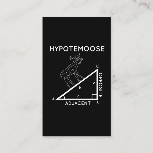 Tarjeta De Visita Gracioso matemático Pun Moose Hipotenuse Matemátic (Anverso)