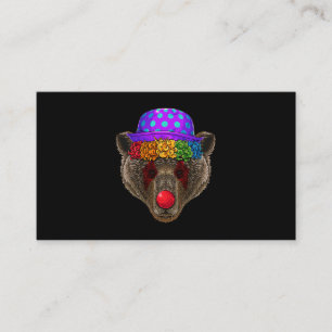 Tarjeta De Visita Gracioso payaso Oso Circo Carnaval Disfraces Tema