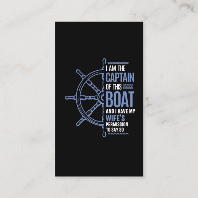 Tarjeta De Visita Gracioso permiso para el capitán de barco con espo (Anverso)