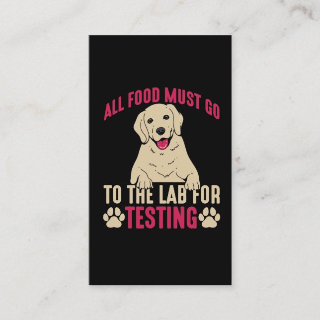 Tarjeta De Visita Gracioso propietario de perro de Labrador, Lab Paw (Anverso)
