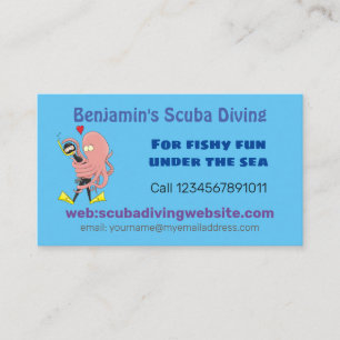 Tarjeta De Visita Gracioso pulpo abrazos buceo humor personalizado