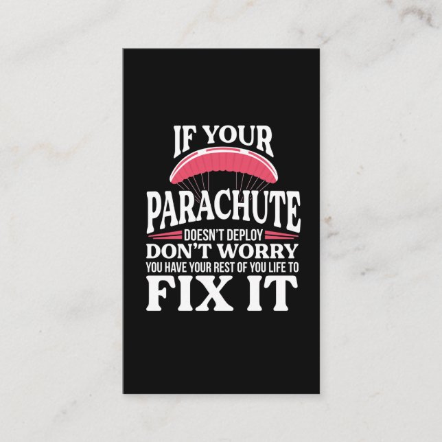 Tarjeta De Visita Gracioso regalo de Skydiving Hilarie Skydiver Para (Anverso)