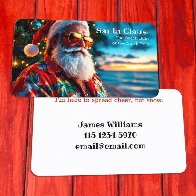 Tarjeta De Visita Gracioso Santa Hawaiano (Santa Cards)