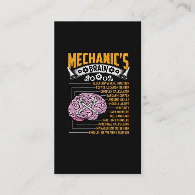 Tarjeta De Visita Graciosos aficionados al taller mecánico del cereb (Anverso)