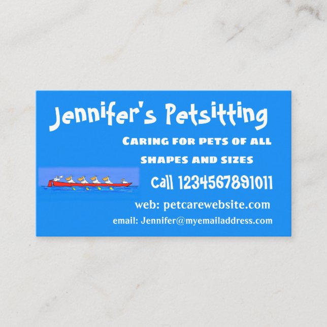 Tarjeta De Visita Graciosos pelícanos remando ilustracion personaliz (Anverso)