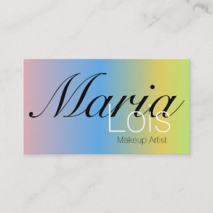 Tarjeta De Visita Gradiente Arte de Maquillaje Arcoíris