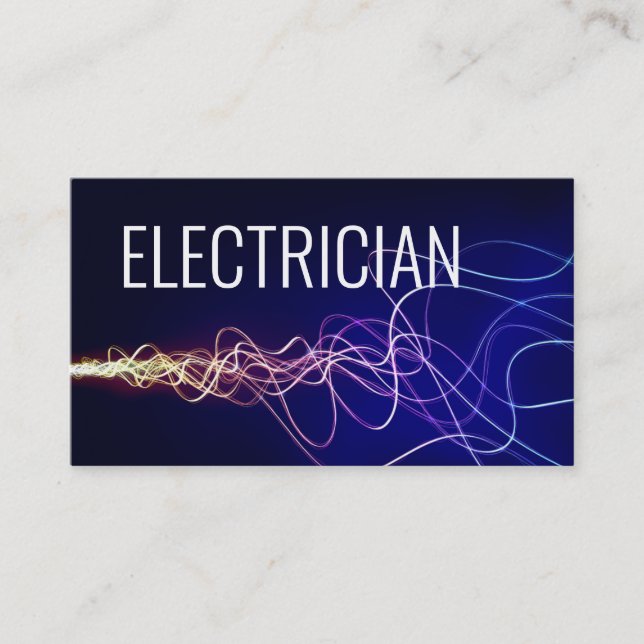 Tarjeta De Visita Gradiente azul de energía eléctrica eléctrica (Anverso)