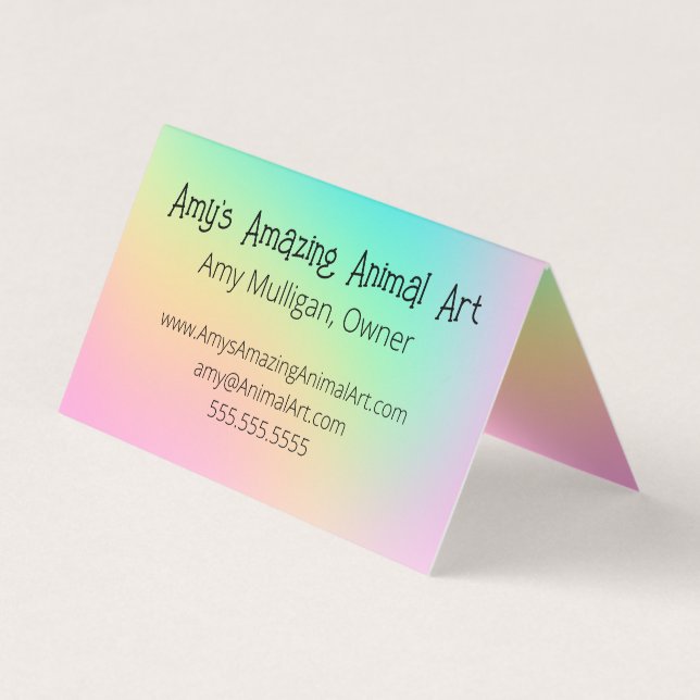 Tarjeta De Visita Gradiente color pastel (Anverso)