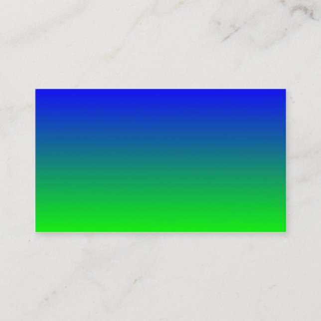Tarjeta De Visita Gradiente de Azul a Verde Lima (Anverso)