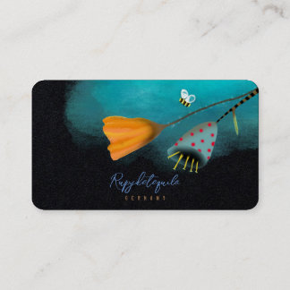 Tarjeta De Visita Gradiente de color agua negro y azul