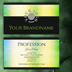 Tarjeta De Visita Gradiente de color amarillo verde Ombre gradiente