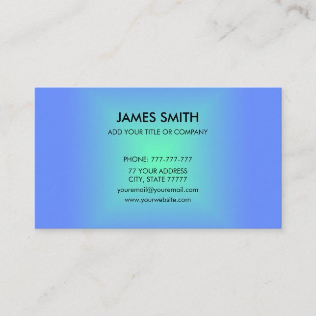 Tarjeta De Visita Gradiente de diamante verde azul moderno (Anverso)