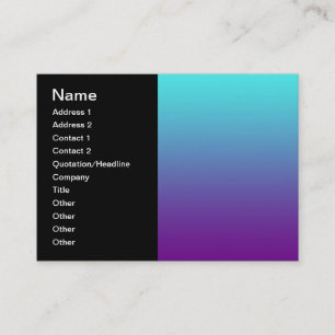 Tarjeta De Visita Gradiente de fondo simple azul turquesa púrpura