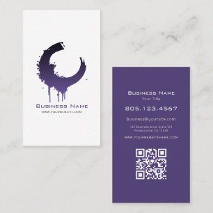 Tarjeta De Visita Gradiente de Morado y Negro con Remolino Personali