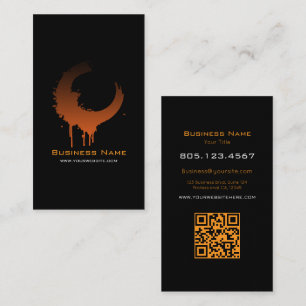 Tarjeta De Visita Gradiente de remolino naranja y negro • Personaliz