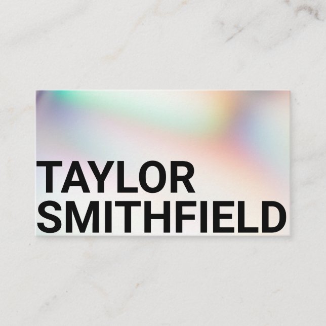 Tarjeta De Visita Gradiente de tipografía de perla (Anverso)
