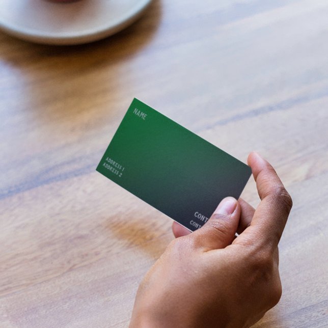 Tarjeta De Visita Gradiente de Verde Esmeralda Profundo  (Subido por el creador)