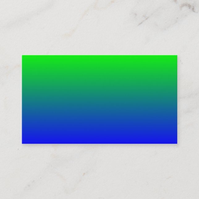 Tarjeta De Visita Gradiente de verde lima a azul (Anverso)