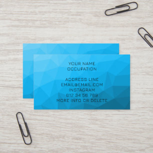 Tarjeta De Visita Gradiente geométrico de malla de triángulo cian az