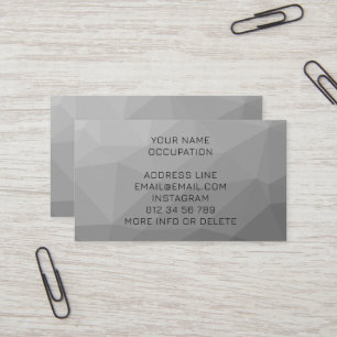Tarjeta De Visita Gradiente Gris Patrón de Malla Geométrica Elegante