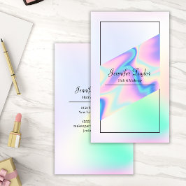 Tarjeta De Visita Gradiente holográfico estético moderno mínimo
