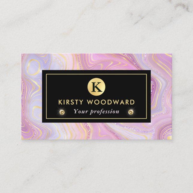 Tarjeta De Visita Gradiente iris irlandés y estratos de Relieve meta (Anverso)