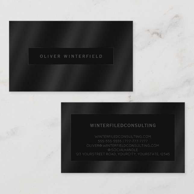 Tarjeta De Visita Gradiente moderno elegante profesional negro (Anverso / Reverso)