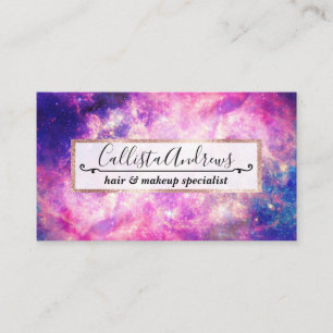 Tarjeta De Visita Gradiente nocturno oscuro Galaxia Zodiac Starry S