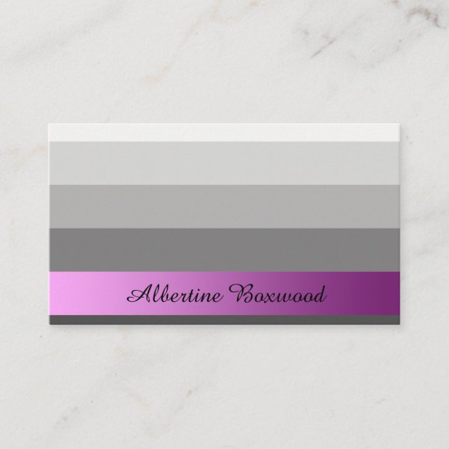 Tarjeta De Visita Gradiente plateado con texto de Personalizado de b (Anverso)