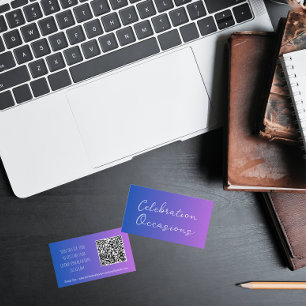 Tarjeta De Visita Gradiente púrpura simple Minimalista QR