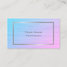 Gradiente rosa azul bonito Marco plateado texturiz