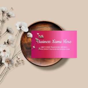 Tarjeta De Visita Gradiente Rosa Femenino Simple
