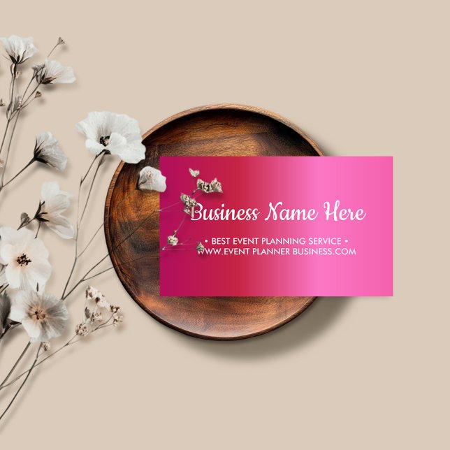 Tarjeta De Visita Gradiente Rosa Simple Femenino (Subido por el creador)