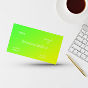 Tarjeta De Visita gradiente verde-amarillo fluorescente