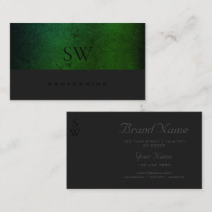 Tarjeta De Visita Gradiente verde Verde azulado moderno gris oscuro 