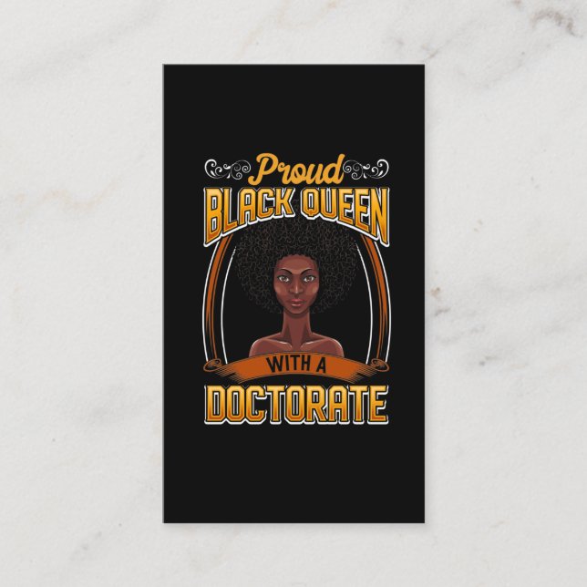 Tarjeta De Visita Graduación de doctorado de Orgullosa Mujer Negra (Anverso)