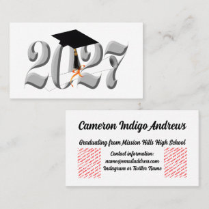 Tarjeta De Visita Graduación de la promoción de plata de 2027