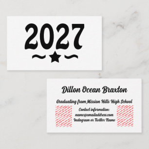 Tarjeta De Visita Graduación de la Promoción Estelar 2027